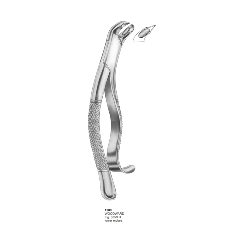 WOODWARD Fig 335/FH Lower Molars Dental Extraction Forcep