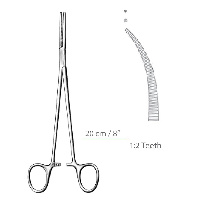 Heiss Forceps Kocher Curved